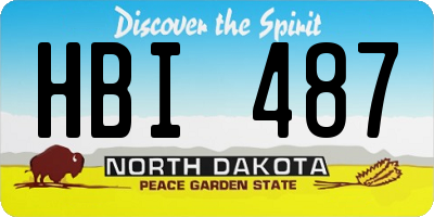 ND license plate HBI487