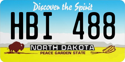 ND license plate HBI488