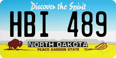ND license plate HBI489