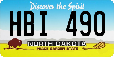 ND license plate HBI490