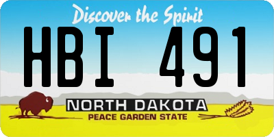 ND license plate HBI491
