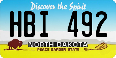 ND license plate HBI492