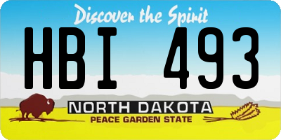 ND license plate HBI493