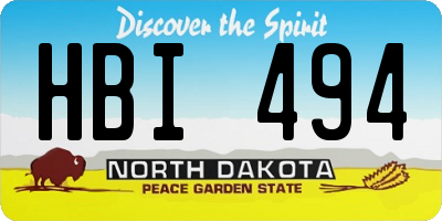 ND license plate HBI494