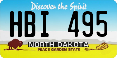 ND license plate HBI495