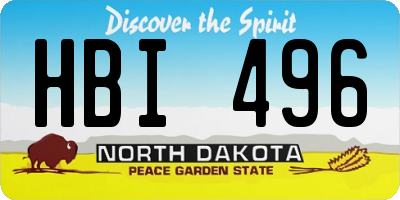 ND license plate HBI496