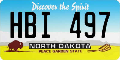ND license plate HBI497