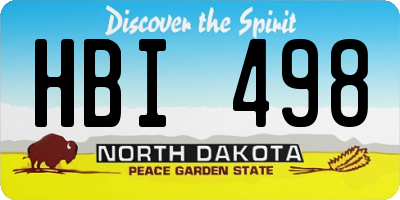 ND license plate HBI498