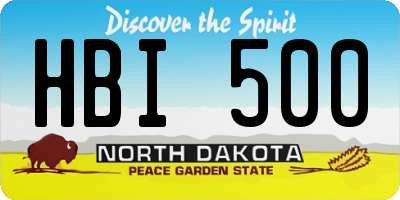 ND license plate HBI500