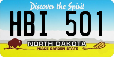 ND license plate HBI501