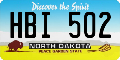 ND license plate HBI502