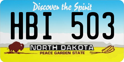 ND license plate HBI503