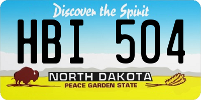 ND license plate HBI504