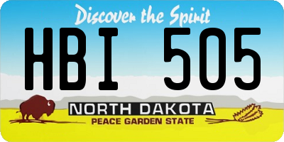 ND license plate HBI505