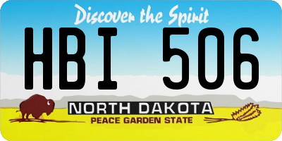 ND license plate HBI506