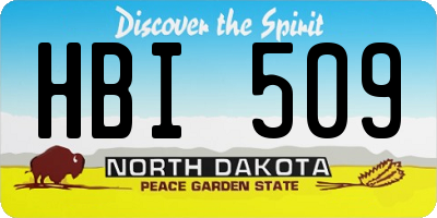 ND license plate HBI509