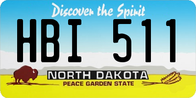 ND license plate HBI511