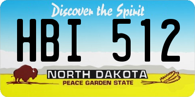 ND license plate HBI512