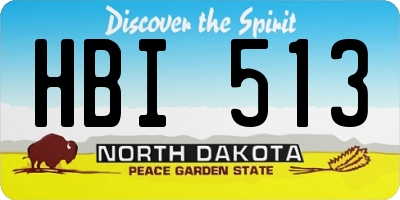 ND license plate HBI513