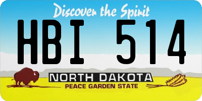 ND license plate HBI514