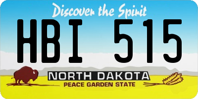 ND license plate HBI515