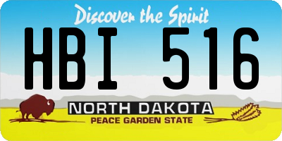 ND license plate HBI516