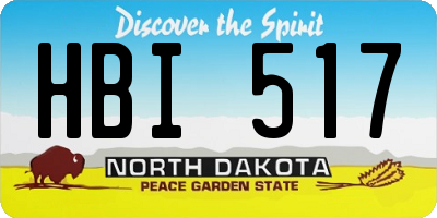 ND license plate HBI517