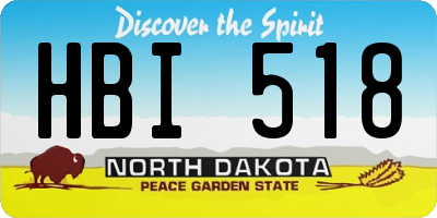 ND license plate HBI518