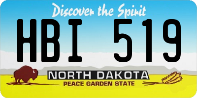 ND license plate HBI519