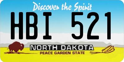 ND license plate HBI521