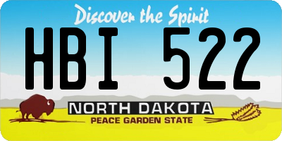 ND license plate HBI522