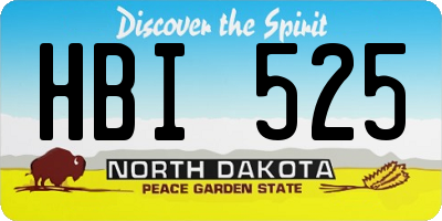 ND license plate HBI525