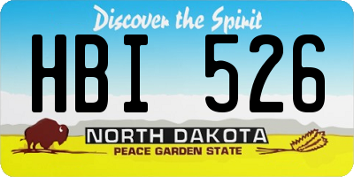ND license plate HBI526