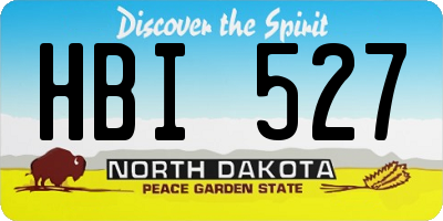 ND license plate HBI527