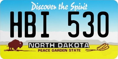 ND license plate HBI530