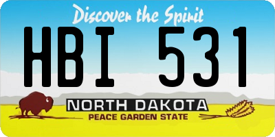 ND license plate HBI531