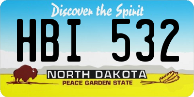 ND license plate HBI532