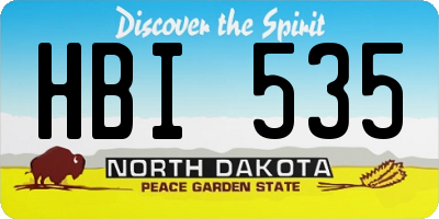 ND license plate HBI535