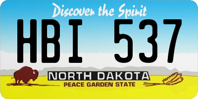 ND license plate HBI537