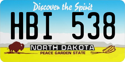 ND license plate HBI538