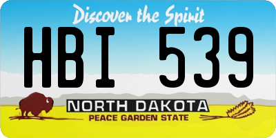 ND license plate HBI539