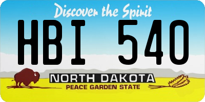 ND license plate HBI540