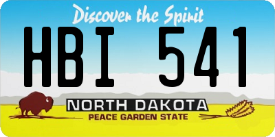 ND license plate HBI541