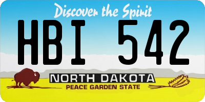 ND license plate HBI542