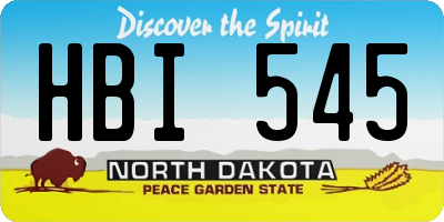 ND license plate HBI545