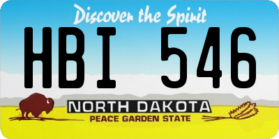 ND license plate HBI546