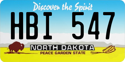 ND license plate HBI547