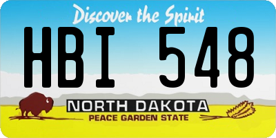 ND license plate HBI548