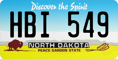 ND license plate HBI549