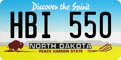 ND license plate HBI550